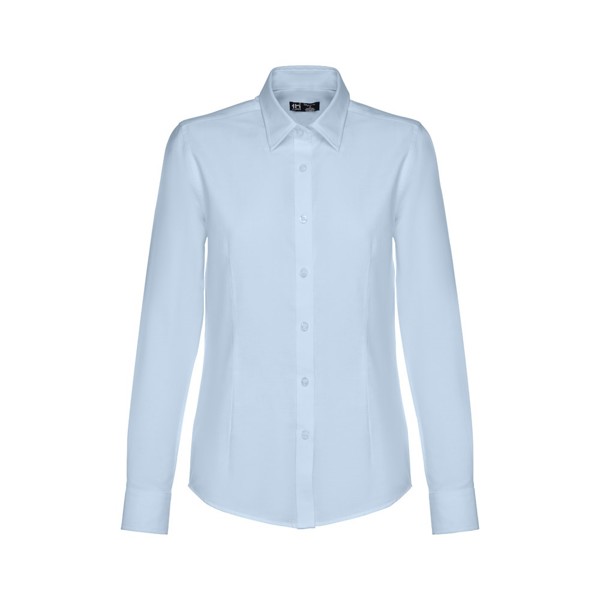 THC TOKYO WOMEN II. Women's long-sleeved oxford shirt with pearl coloured buttons - Light Blue / XL