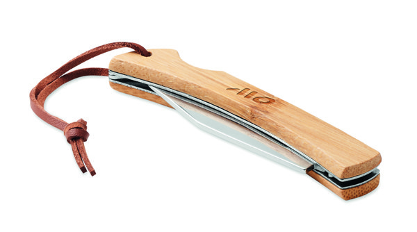 Foldable knife in bamboo Mansan