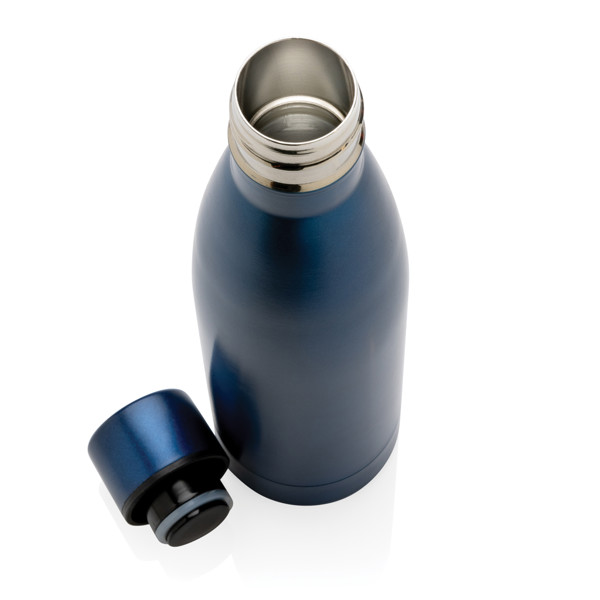 Bouteille iso couleur pleine en acier inoxydable recyclé RCS - Bleu Marine