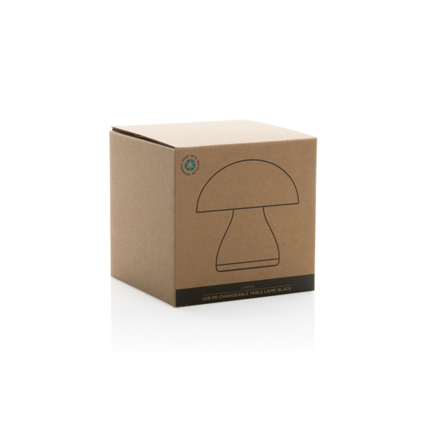 USB stolná lampa Luming z RCS recykl. plastu - Čierna