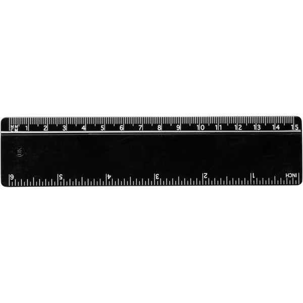 Refari 15 cm recycled plastic ruler - Black
