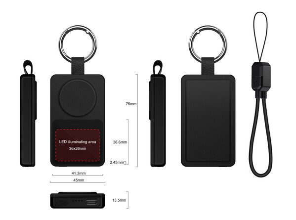 Rechargeable keychain powerbank Apple Watch 2000mAh