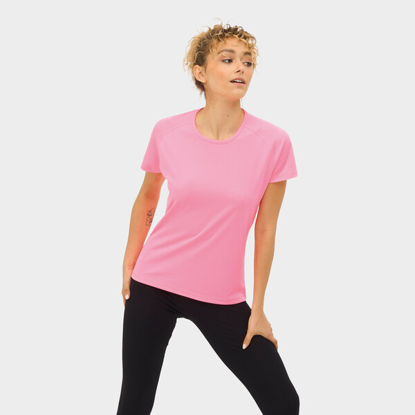SPORTY T-SHIRT SENHORA 140g Sporty Women - Rosa Néon 2XL