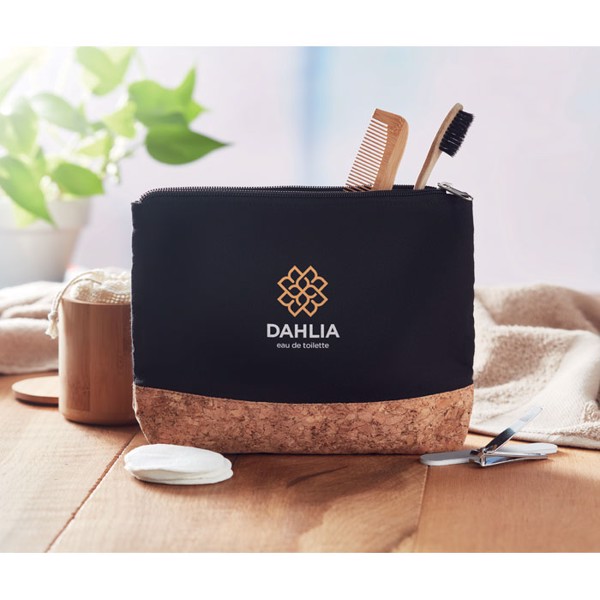 Cork &amp; cotton cosmetic bag Porto Bag - Black