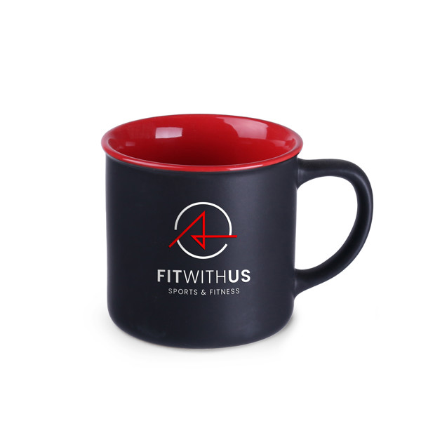 Loft Supreme ceramic mug, 340g - Black / Red