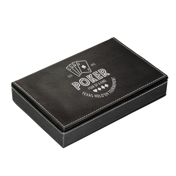 Kit de cartes à jouer avec boîte SALAMINA - noir