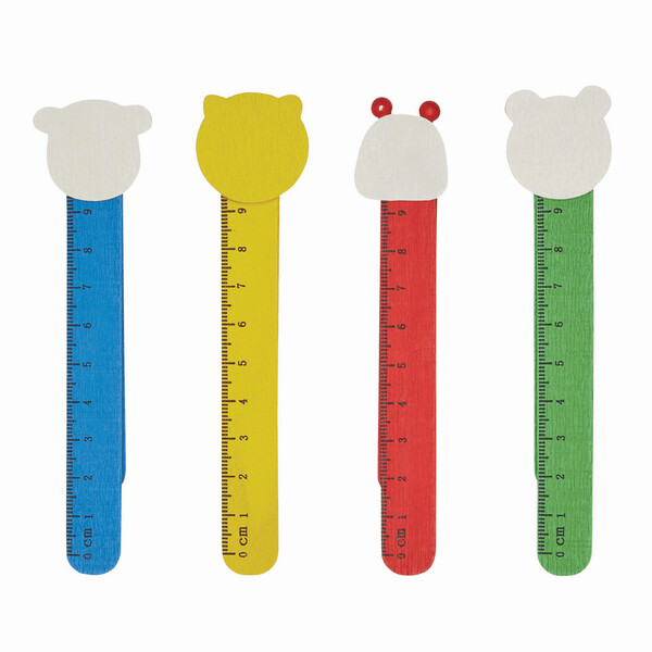 Wooden bookmarks 4-times assorted, price per piece FUNNY ANIMALS