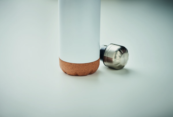 Doppelwandige Isolierflasche Aspen Cork - Weiß