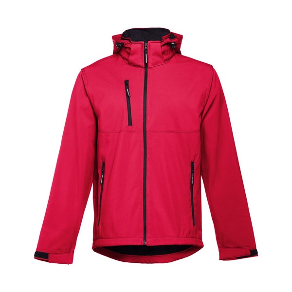 THC ZAGREB. Men's softshell with removable hood - Red / XL