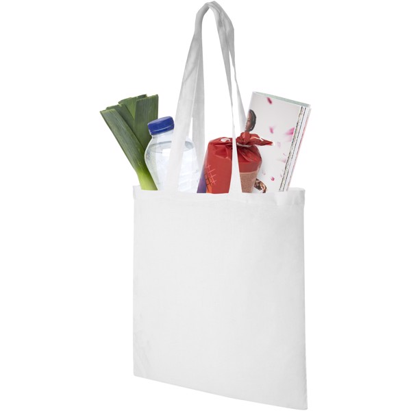 Madras 140 g/m² cotton tote bag 7L - White