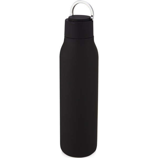 Bouteille isotherme Marka 600 ml avec couche de cuivre et avec boucle métallique - Noir