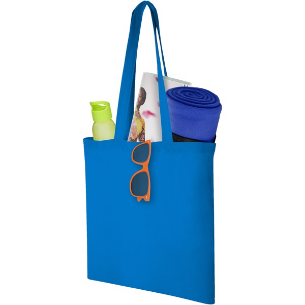 Sac shopping coton Carolina 100 gr/m² 7L - Bleu process