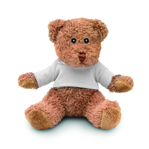 Teddy bear with t-shirt Johnny T - White