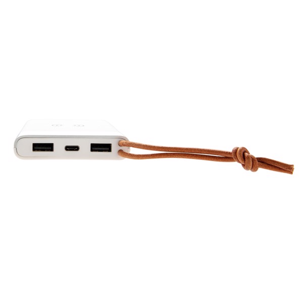Aria powerbank 8000 mAh, 5W brezžično polnjenje - Bela
