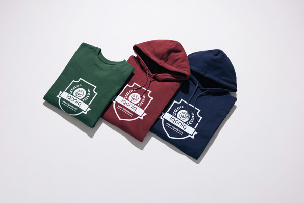 Sweat à capuche en coton recyclé Iqoniq Jasper - Bleu Marine / M