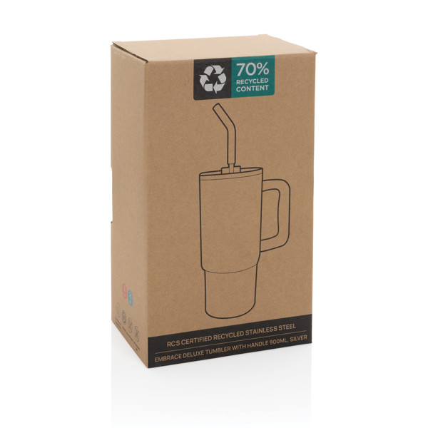 Mug 900ml en acier inoxydable recyclé Embrace RCS - Argent
