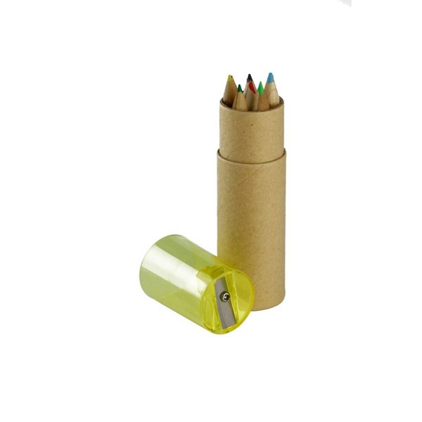 Colour pencil set, pencil sharpener | Foster - yellow