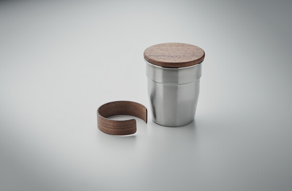 Kubek z pojedynczą ścianką 350 Walnut - Matt Silver