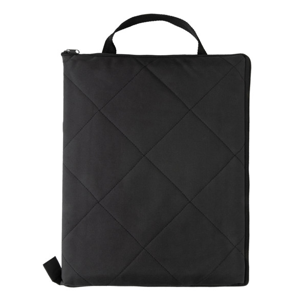 Impact Aware™ RPET foldable quilted picnic blanket - Black