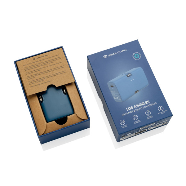 Powerbank 20W PD en plastique RCS Urban Vitamin Los Angeles - Bleu