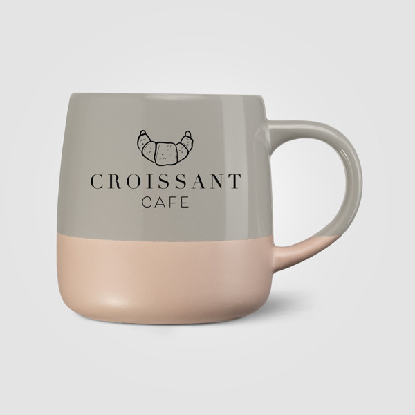 Atlas Ceramic Colour Block Mug - 445 ml - Grey / Silkscreen