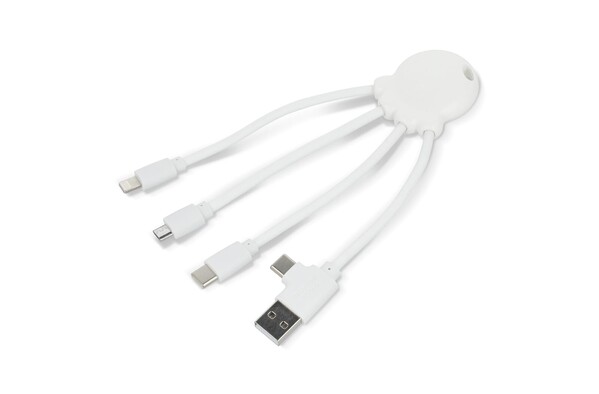 4009| Xoopar Eco Octopus Câble de recharge Ocean Bound Plastic - Blanc
