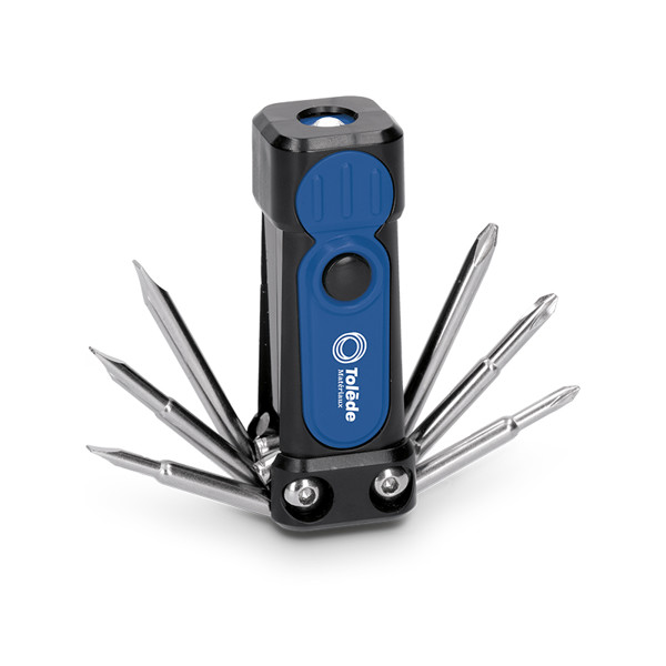 MULTIFUNCTION TOOL - 6 SCREWDRIVERS + TORCH - Noir / Noir