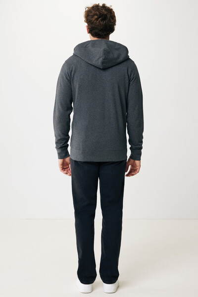 Mikina na zips s kapucňou Iqoniq Abisko z recykl. bavlny - Heather Anthracite / XS
