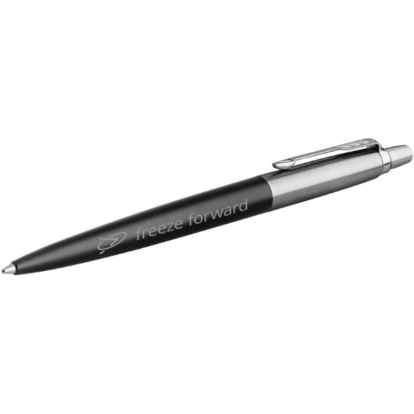 Parker Jotter Bond Street ballpoint pen (blue ink) - Solid Black / Silver
