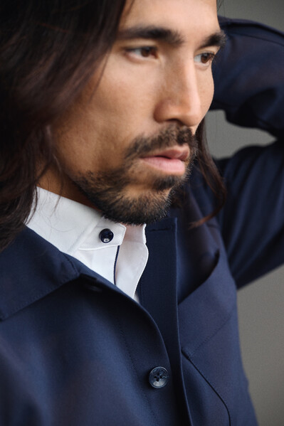 Patch pocket overshirt Black L