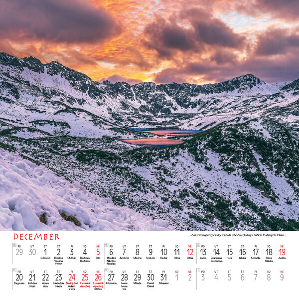 Nástenný Kalendár Tatry Štvorec 2027
