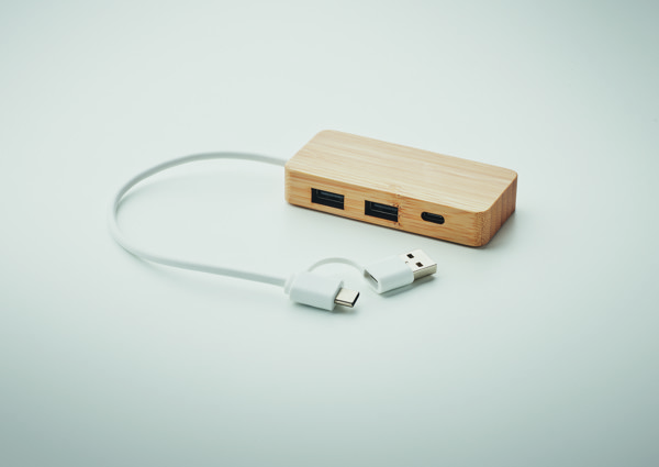 Bamboo USB 3 ports hub Hubbam