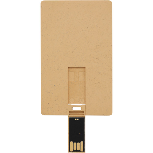 Clé USB biodégradable rectangulaire en forme de carte de crédit - Marron kraft / 8GB