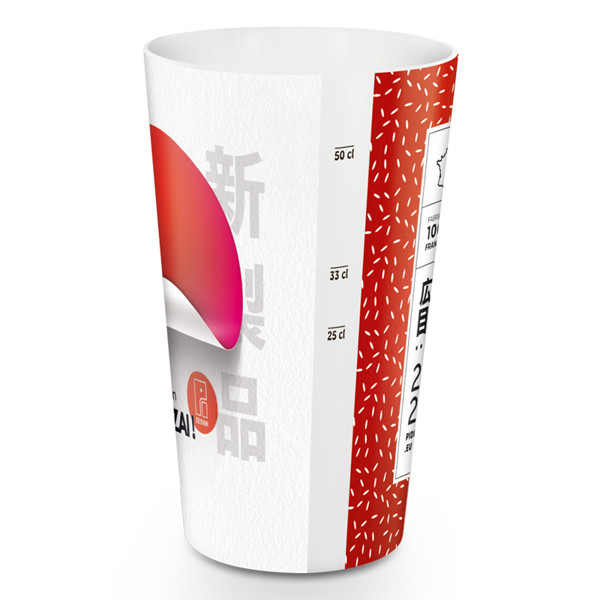 60 Cl stackable plastic cup Inmold - Commande / Translucide
