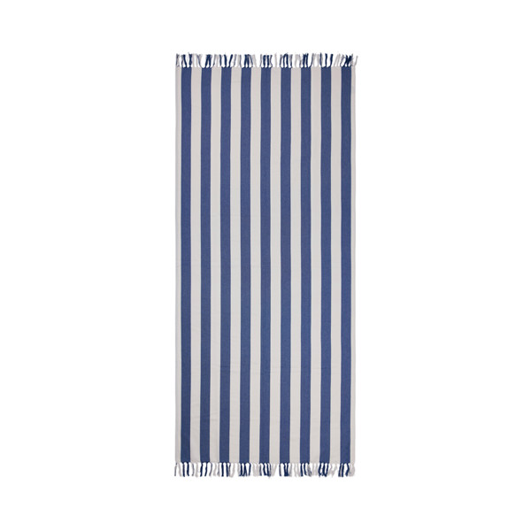 VINGA Serviette hammam GRS Ornos - Bleu / Blanc
