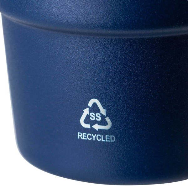 ￼Gerecycled roestvrijstalen dubbelwandige drinkbeker (175 ml) Oli - wit