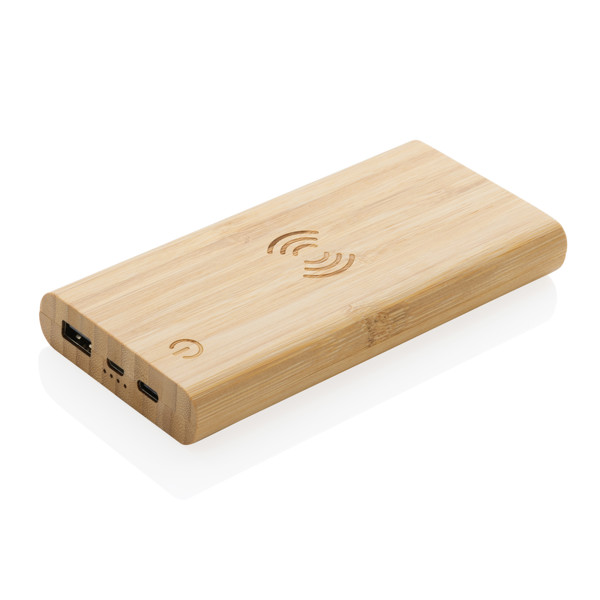 Bambusov bežični powerbank 8.000 mAh, 5W