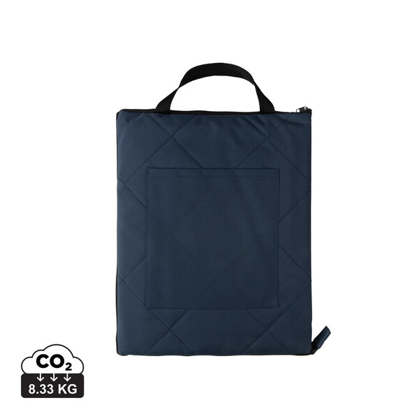Impact Aware™ RPET foldable quilted picnic blanket - Navy