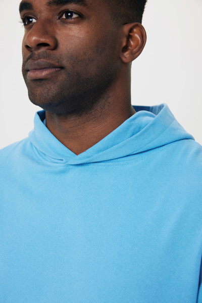 Sweat à capuche en coton recyclé Iqoniq Yoho - Tranquil Blue / M