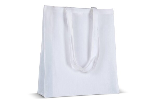 Sac en coton recyclé avec soufflet 140g/m² 38x10x42cm - Blanc