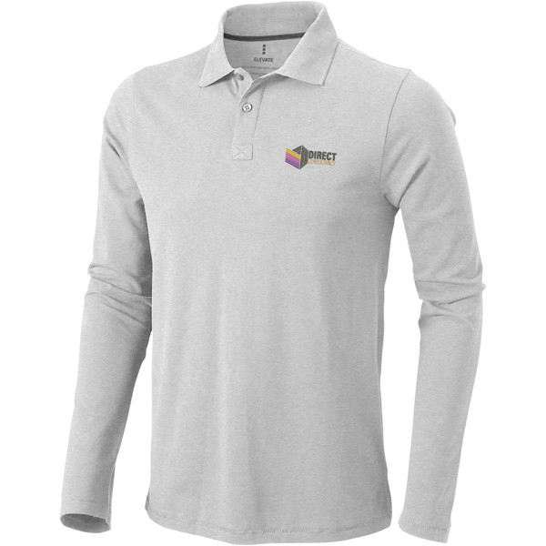 Polo manches longues homme Oakville - Gris mélangé / 3XL
