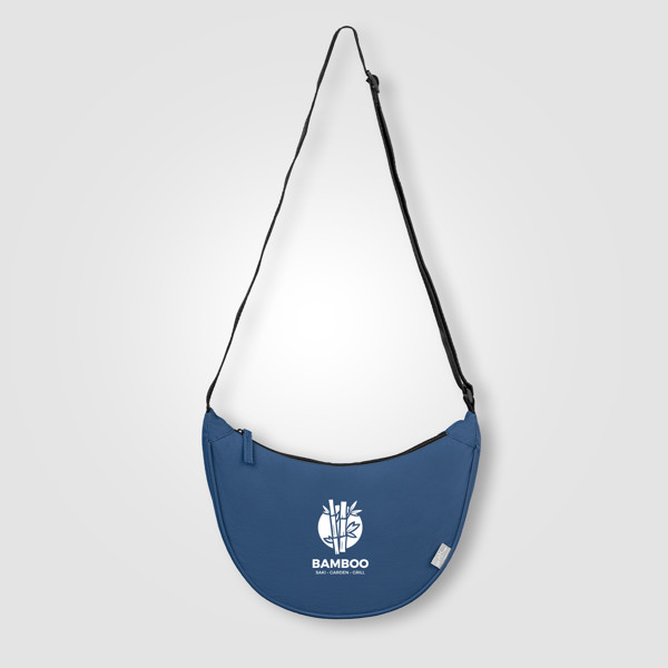 Lucca – Sac bandoulière réglable en nylon rPET – 4.5 L - Bleu marine / Sérigraphie