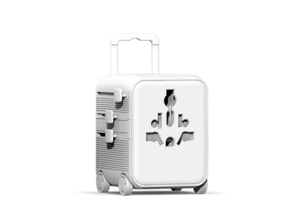 Xoopar Luggie GaN World Travel Adapter Trolley - White