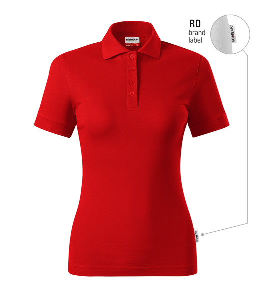 Polokošeľa Dámska Rimeck® Resist Heavy Polo - Červená 07 (Brand Label) / 3XL