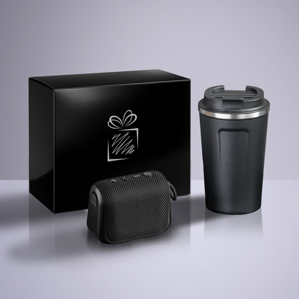 Everyday Set: Nordic Termálny Hrnček 350 ml A Bezdrôtový Reproduktor - Čierna