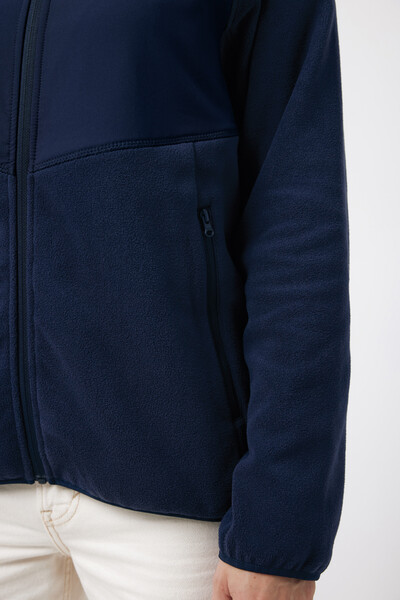 Polaire à zip en polyester recyclé IQONIQ Talung - Bleu Marine / XXL