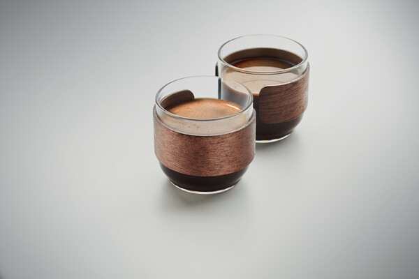 Coffee glass set walnut grip Bogota Set