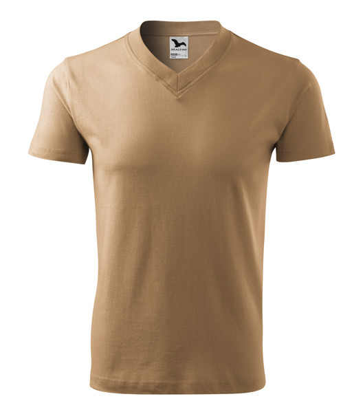 Tričko Unisex Malfini® V-Neck - Piesková / 3XL