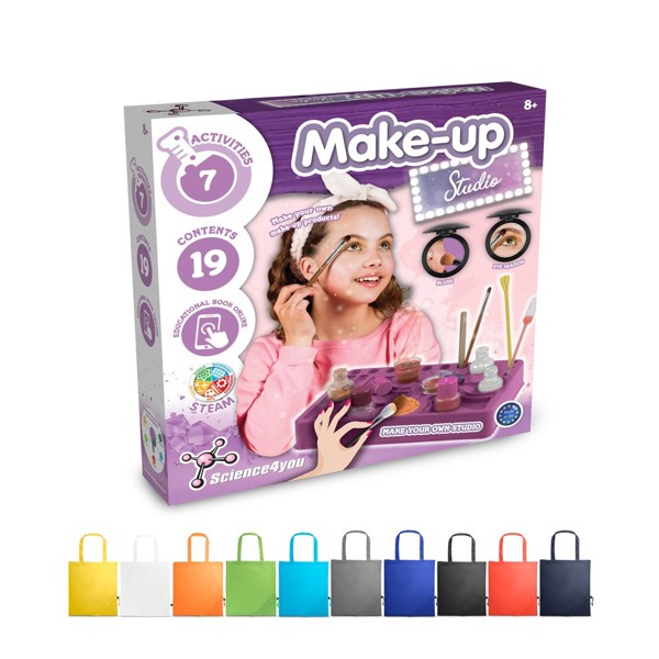 Makeup Studio Kit II. Kit didático fornecido com saco de oferta dobrável em 190T - Branco