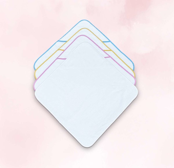 Olima Baby Hooded Towel - White / White